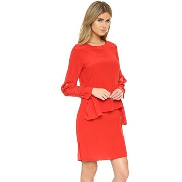 3.1 Phillip Lim Red Layered Silk Mini Dress Size 6 - 23012 - Picture 2 of 10
